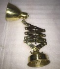 Vintage Brass Scissor Arm Wall Lamp   Retractable Accordion Light Fixture