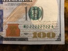 Us Federal Reserve Note  100 Dollar Bill Fancy Serial Number 22222722  2013