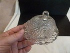 Antique Eapg Pattern Glass Child s Toy Butter Dish Tulip   Honeycomb 4 75 