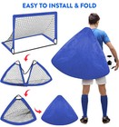 Kids Teens Portable Set Of 2 Soccer Goals 4x3ft Folding Soccer Backyard Training