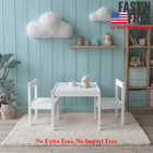 Your Zone Kids 3piece Wood Table   Chair Set  White  Toddler Furniture  Ages 1-5