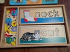 Lot Of 4 Melissa And Doug Wooden Children Puzzles - Clock  Magnets  Shoes  Spell