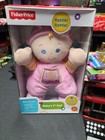 Fisher Price Baby s 1st Doll Pink Plush Lovey Rattle Toy Dolly 11    New