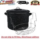 Enamel On Steel 21 5-quart Water Bath Canner With Lid   Jar Rack Speckled Black