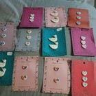 Lot Of 28 Vintage Ceramic Painted Buttons By Dogwood Lane - 11cards Of 2   3 