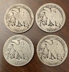  2 Face Val fv  1917   1933  90  Silver Walking Liberty Half Dollars Usa Coins Lot