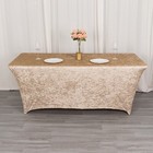 6 Ft Fitted Crushed Velvet Tablecloth Rectangular Table Cover Party Decorations