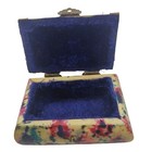 Vintage Camel Bone Brass Hinged Lined Trinket Box Gypsy Rose Style India