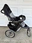 Graco Trax Folding Jogging Stroller W Storage Baske cup Holder Gray   Black