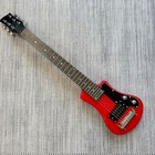 Hofner Mini Travel Electric Guitar Red Solid Body Humbucker Pickup With Gig Bag