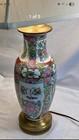 Antique Chinese Famille Rose Porcelain Vase Table Lamp 27 Inches Tall