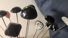 Collection Of 15 Full Length Victorian Glass Hatpin Amethyst  Yellow  Jet  Milk