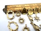 38 Pcs Vintage Pendant Gold Tone Blanks Trays Settings Bezel Frame Findings Lot
