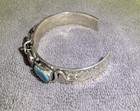 Effie C Zuni Sterling Silver Turquoise Red Coral Snake Cuff Bracelet 33 5 Grams