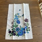 New Vintage Linen Dish Kitchen Towel Romania Blues Greens Flowers Cottagecore