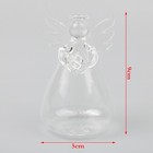 1pc Angel Shaped Transparent Glass Flower Vase Hanging Plant Vase Garden Decor