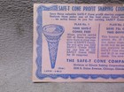 Vintage Collectible 1942  Safe-t Cone Ice Cream Chicago Certificate Paper