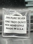 Rare Silver Hex Head Style  1oz 999 Fine Troy Ounce