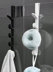 1pc Black  5-hook Door Hanger  Non Trace  Multifunctional Wall Hanger   New