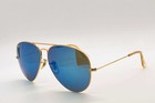 Vintage B l Ray-ban Large Metal Aviator 62mm-w new Rb Blue Mirror Glass Lenses