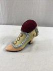 Victorian Ladies Shoe Pin Cushion Heavy Resin Collectable