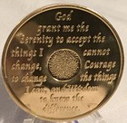 3 Year Alcoholics Anonymous Aa 24k Gold Plated Medallion Chip Sobriety Coin 