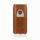 Cigar Case With Cutter Cigar Travel Case 3-finger Leather Cigar Carrying Case