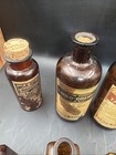 Lot Of 9 Antique Medicine Apothecary Bottles Original Labels Corks