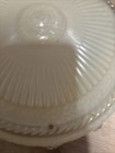 Vtg Art Deco Glass Floral Light Fixture Cream Colored Beautiful 