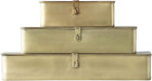 Decorative Metal Boxes With Gold Finish  set Of 3 Sizes 