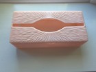 Vintage Pink Mcm Starburst Diamond Tissue Box Holder Plastic Acrylic Celebrity 