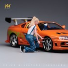 Resin 1 18 Girl Removing Tire Figure Diorama Miniature Scene Props F Car Toys