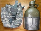 Us Military Canteen Cup With Canteen With Acu Molle Pouch Vgc