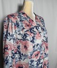 Allison Daley Women Tunic Blouse Shirt Top 2x Button Long Sleeve Watercolor  69