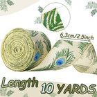 Peacock Print Wired Ribbon Feathers Decorations 2 1 2 Inch X 10 Yards Peacock Ri