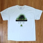 John Deere Shirt Mens Xl White Green Tractor Logo Outdoor Farm Work Retro 2010