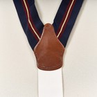 Dooney   Bourke Suspenders Navy Burgundy Stripe Ribbon Leather Button Braces Uk