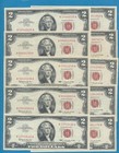 10- 2 00 1963 Series Red Seal United States Notes Bright Xf Dealers Lot