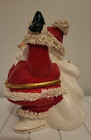 Vintage Christmas Santa Claus Ceramic Bank Figurine Napco 7  Spaghetti Trim 50s