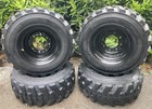 4-12-16 5 Sks-1 Skid Steer Tires On Black Rims For Cat-narrow Offset-12x16 5