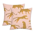  Pink Leopard Throw Pillow Covers 18 X 18 Inch Wild Animal Cheetah Modern 