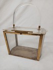 Vintage Mcm 1960s Clear Acrylic Lucite Purse Display Handbag Metal Gold-tone  