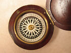 Early 19th Century Circular Mahogany Cased Regency Style Pocket Compass 