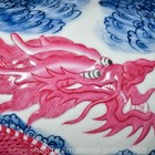 17 6  Qing Qianlong Marked Chinese Blue White Porcelain Dragon Plum Vase Bottle