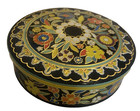 Vintage 70s  Daher  Made In England Enamel Embossed  Vibrant Floral Cookie Tin