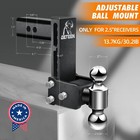 Trailer Hitch Fits 2 5 Inch Receiver  7 Inch Adjustable Drop Hitch  15 000lbs