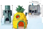 Spongebob Squarepants Aquarium Decoration Set W  Figurines  free Shipping 