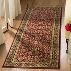 Red   Black Runner Rug - Traditional Oriental Design  Non-shedding  Easy Care