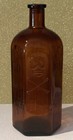 Amber Glass Poison Bottle 1000 Hexagonal Skull   Crossbones Embossed    gift   