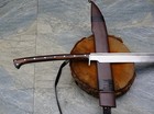 Custom Handmade Carbon Steel Blade Long Handed Machete Sword   Hunting Sword